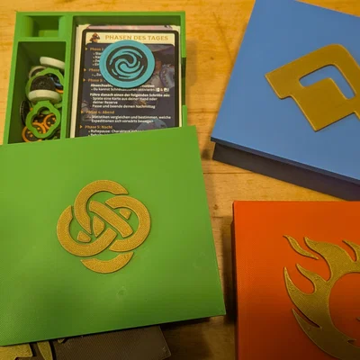 Nắp có logo các faction cho hộp bài Altered (Deck pour carte jeux altered)