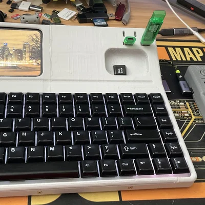Vỏ cyber keyboard kèm monitor (cho Nuphy Node75 + Waveshare 6.25")