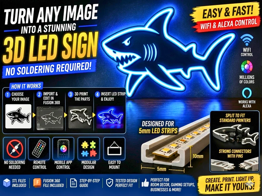 Biến Bất Kỳ Hình Ảnh Nào Thành Bảng Hiệu LED 3D (Không Cần Hàn) - Image 1