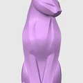 Mô hình chú mèo ngồi giữ ảnh (Sitting cat) phong cách Low Poly - Thumbnail 2