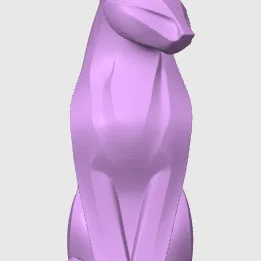 Mô hình chú mèo ngồi giữ ảnh (Sitting cat) phong cách Low Poly