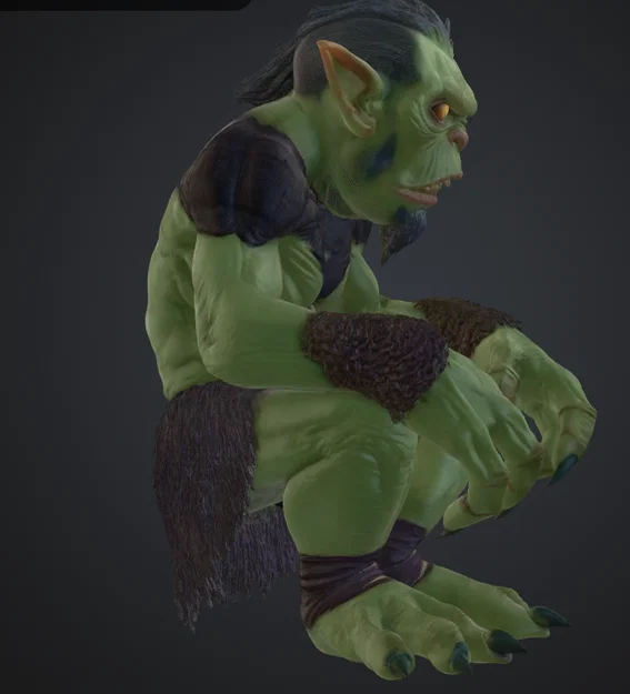Mô hình 3D Quỷ hang động đang ngồi - Cave Troll (höhlentroll sitzend) - Image 2