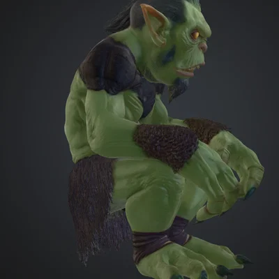 Mô hình 3D Quỷ hang động đang ngồi - Cave Troll (höhlentroll sitzend)