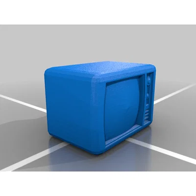 TV CRT thập niên 1980 cho nhà búp bê (dollhouse 1980 CRT TV)