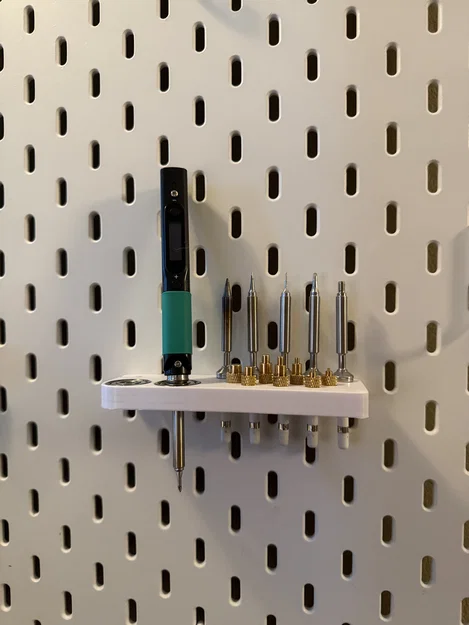 Khay treo máy hàn Pinecil và linh kiện trên bảng IKEA Skadis - Image 3