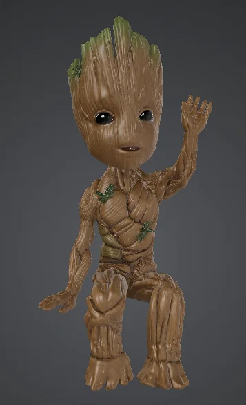 Mô hình 3D Groot Assis ngồi vẫy tay cực dễ thương - Image 1