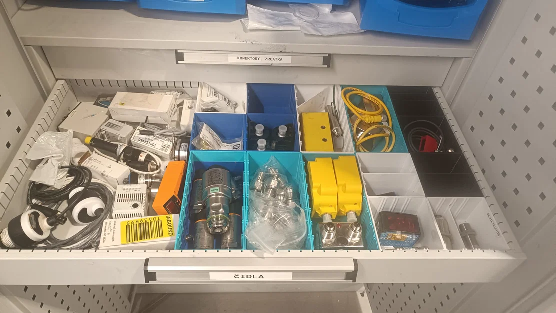 Hộp/khay chứa đồ cho ngăn kéo tủ thép xưởng (storage bins có vách ngăn) - Image 2