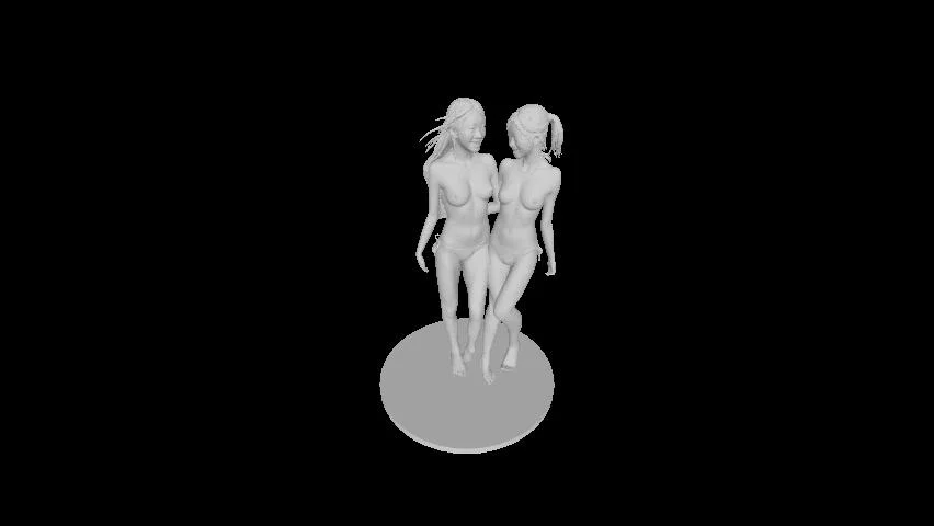 Mô hình 3D hai người phụ nữ nghệ thuật - Thiết kế từ AI - Image 1