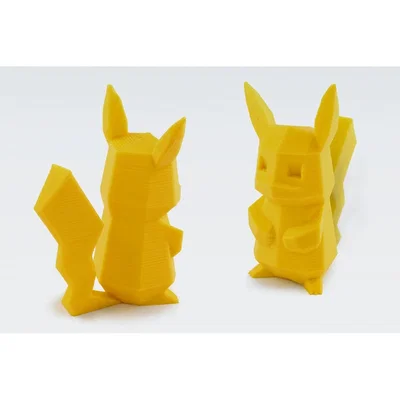 Mô hình Pikachu Low-Poly in 3D cực chất - Tải file STL miễn phí