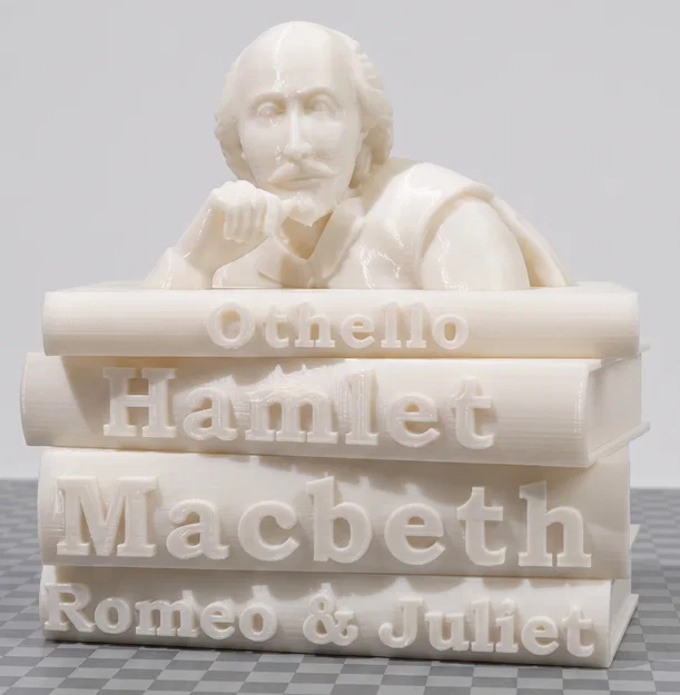 Mô hình tượng Shakespeare trên chồng sách 3D độc đáo - Image 1