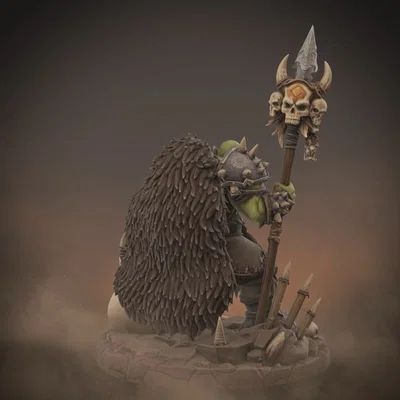 Bloodbound Realms – Orc – Beastmaster (Miniature STL Dark Fantasy In 3D)