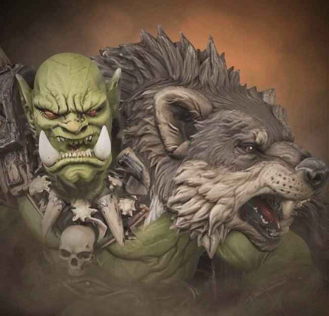 Bloodbound Realms – Orc – Beastmaster (Miniature STL Dark Fantasy In 3D) - Image 4