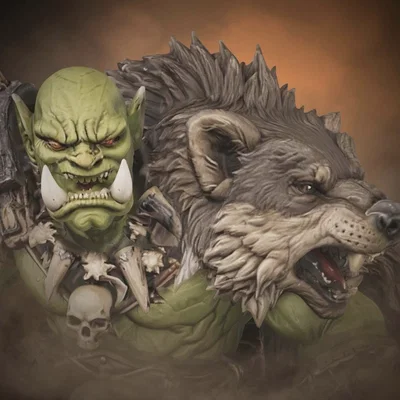 Bloodbound Realms – Orc – Beastmaster (Miniature STL Dark Fantasy In 3D)