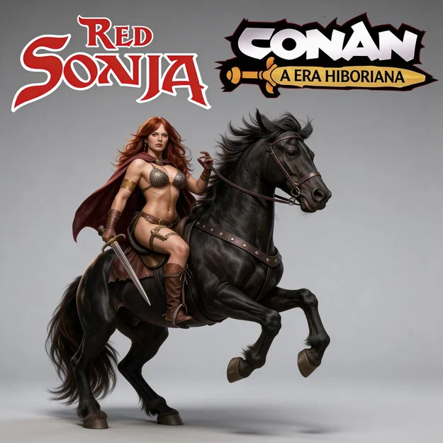 Mô hình Red Sonja cưỡi ngựa 3D tinh xảo cho máy in Resin - Image 1