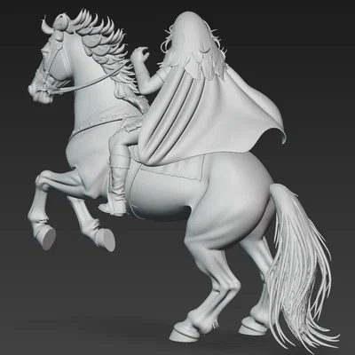 Mô hình Red Sonja cưỡi ngựa 3D tinh xảo cho máy in Resin