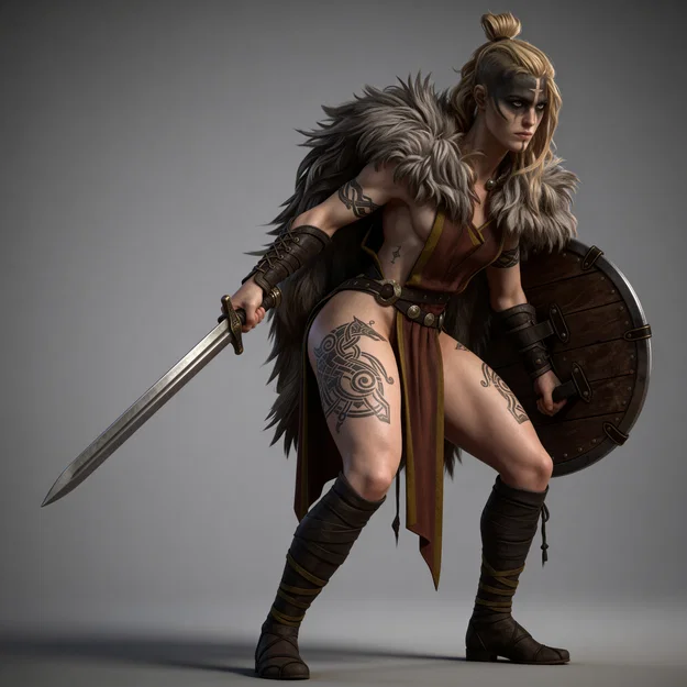 Mô hình Nữ Chiến Binh Tribal Warrior 3 - Tuyệt tác Fantasy 3D - Image 1