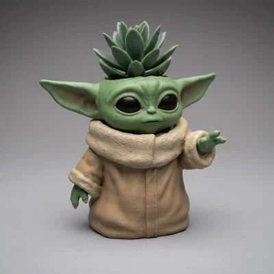 Chậu cây Baby Yoda/Grogu dáng đứng – bình trang trí kiểu Standing Grogu