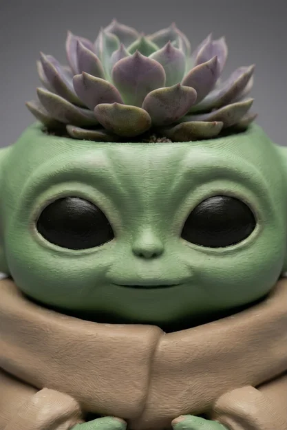 Chậu cây Baby Yoda lấy cảm hứng – Grogu dáng ngồi (planter pot trang trí) - Image 2