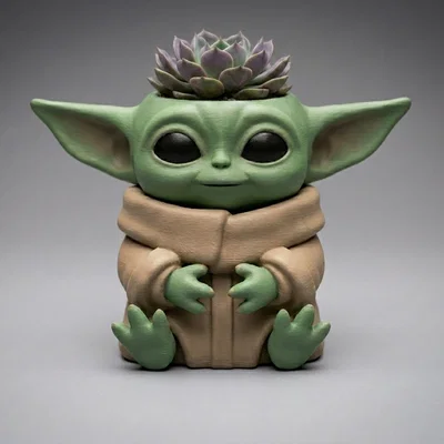 Chậu cây Baby Yoda lấy cảm hứng – Grogu dáng ngồi (planter pot trang trí)