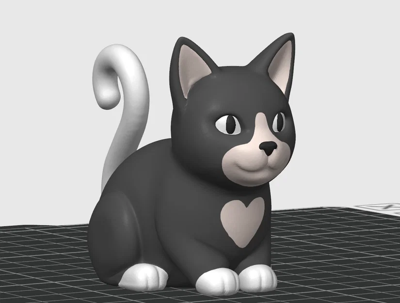 Mô hình 3D Mèo Dễ Thương 2 – STL Dễ In Nhiều Màu | SAVFX Series (Free) - Image 2