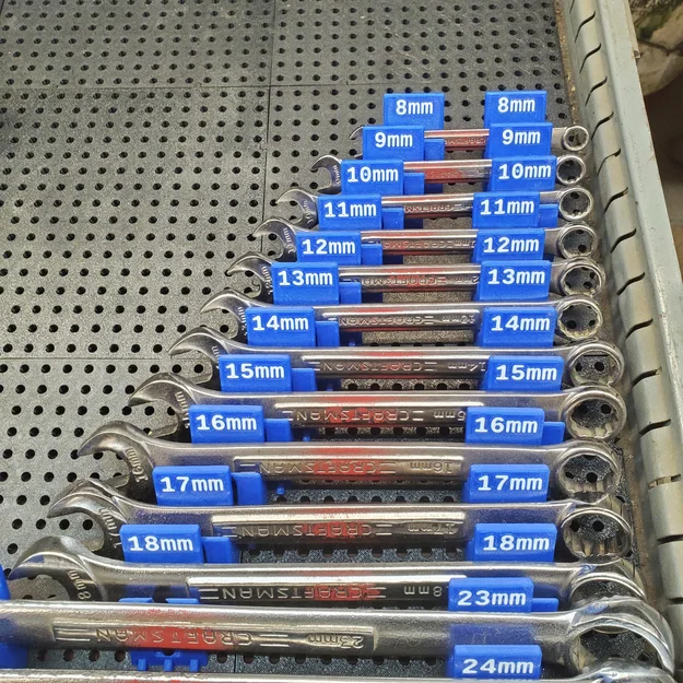 Bộ giá giữ cờ lê Toolgrid kèm nhãn (Toolgrid Wrench Holders with Labels) - Image 1