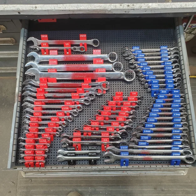 Bộ giá giữ cờ lê Toolgrid kèm nhãn (Toolgrid Wrench Holders with Labels) - Image 2