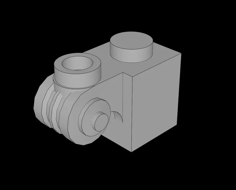 Gạch nối Lego 1x1 có khớp cuộn (Brick 1x1 with Scroll) - File in 3D - Image 1