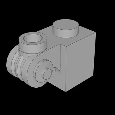 Gạch nối Lego 1x1 có khớp cuộn (Brick 1x1 with Scroll) - File in 3D