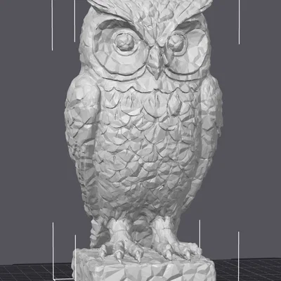 Mô hình 3D tượng cú mèo Crystal Owl trang trí bàn làm việc