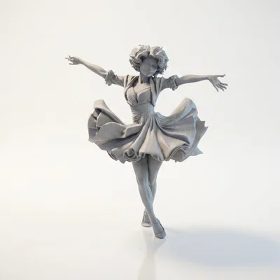 Tượng Bé Nhảy Múa Chibi Dễ Thương – 3D Printable