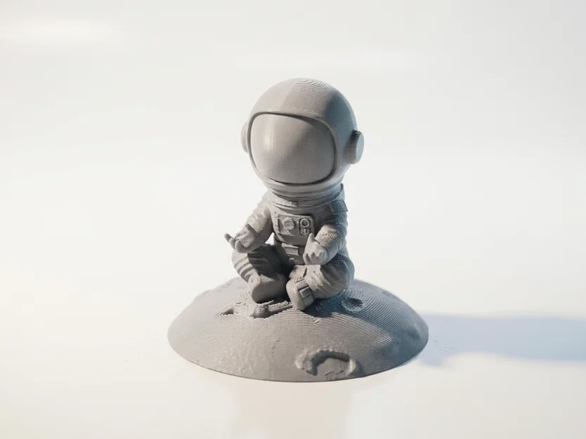 Tượng Baby Astronaut Dễ Thương Ngồi Thiền - Mẫu 3D In Được - Image 1