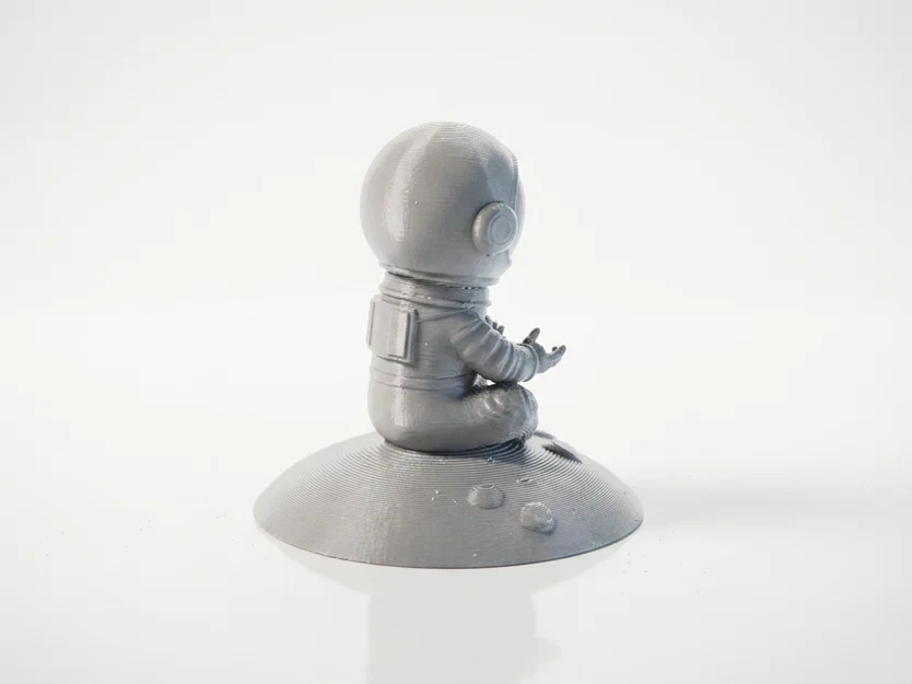 Tượng Baby Astronaut Dễ Thương Ngồi Thiền - Mẫu 3D In Được - Image 2