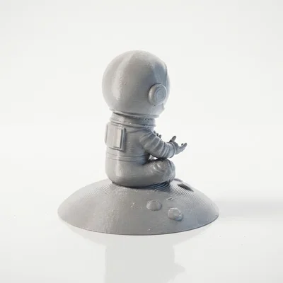 Tượng Baby Astronaut Dễ Thương Ngồi Thiền - Mẫu 3D In Được