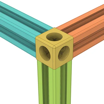Khớp nối góc cube 3 hướng cho Alu Profile (1515, 2020, 3030)