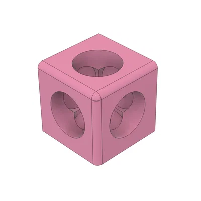 Khớp nối góc cube 3 hướng cho Alu Profile (1515, 2020, 3030)