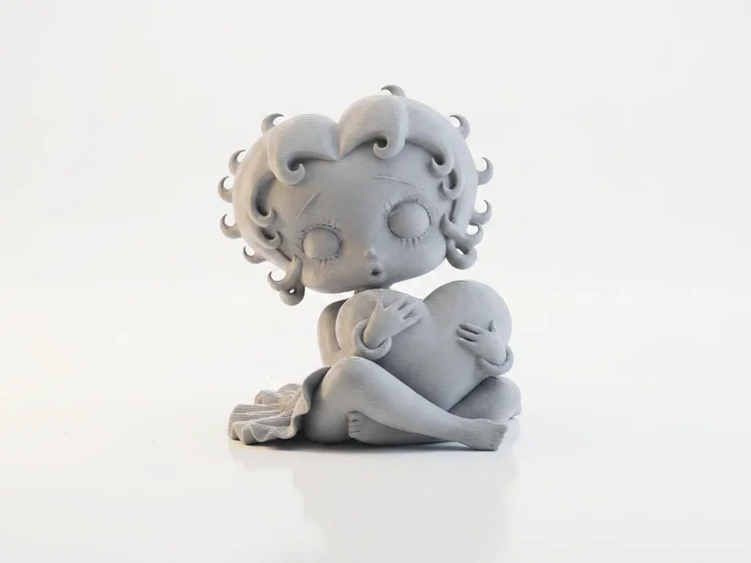 Tượng Chibi Em Bé Ôm Trái Tim – File STL 3D In Được - Image 1