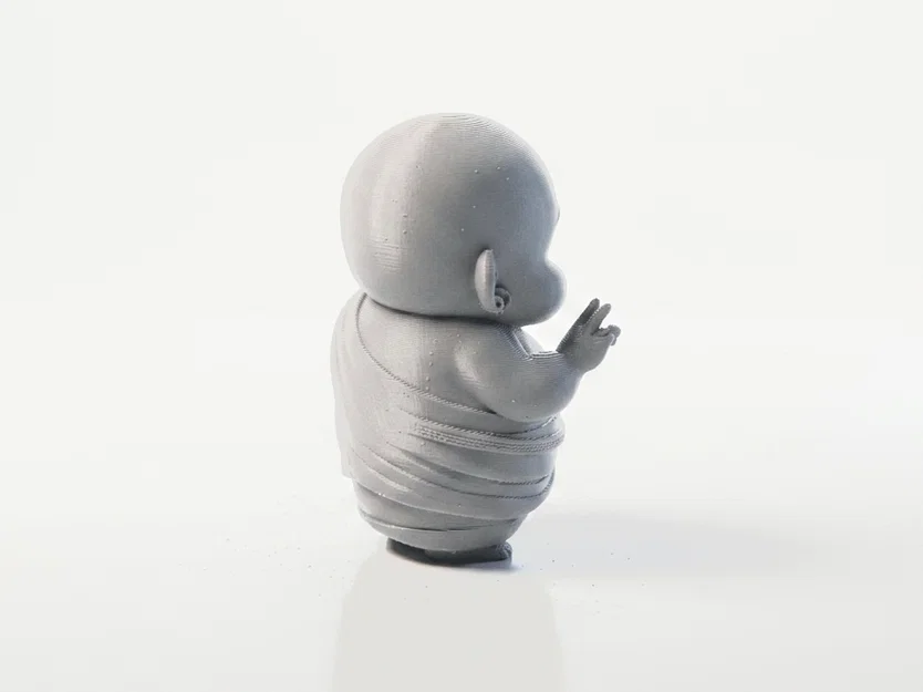 Tượng Chú Tiểu Em Bé Chibi Dễ Thương In 3D (STL Printable) - Image 3