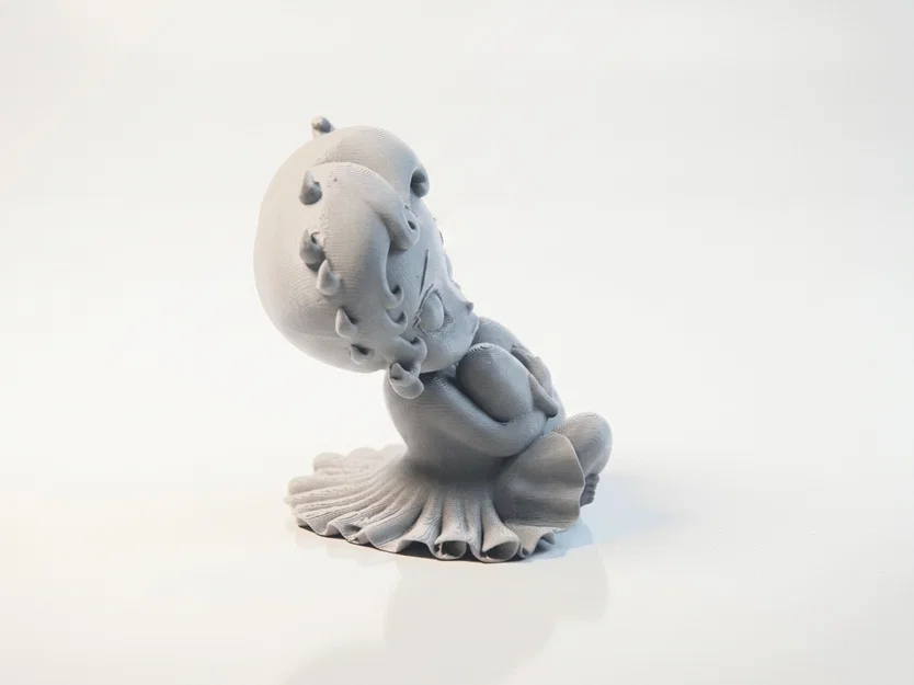 Tượng Chibi Em Bé Ôm Trái Tim – File STL 3D In Được - Image 4