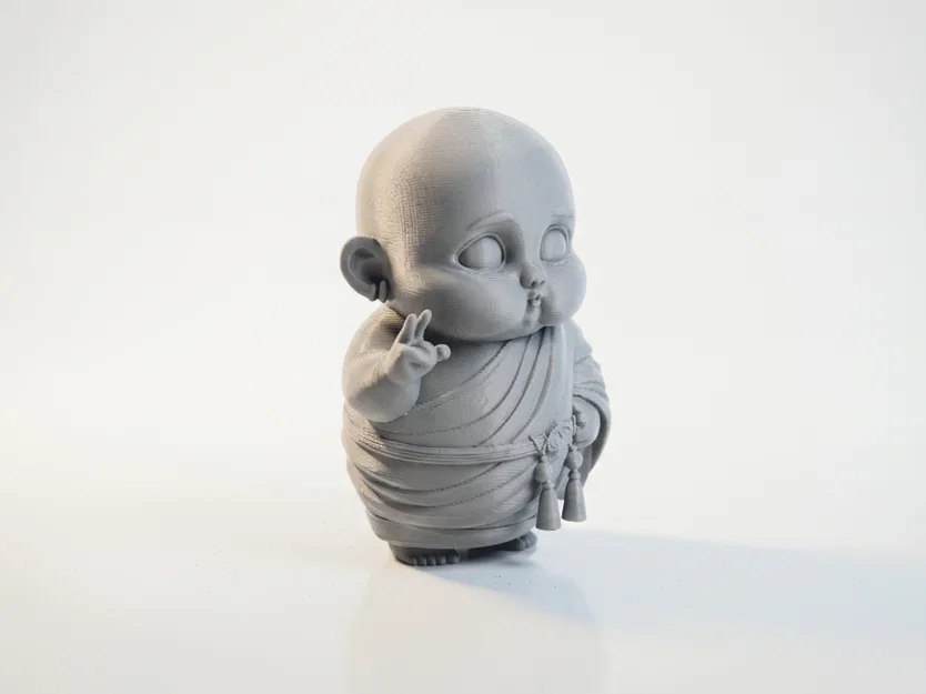 Tượng Chú Tiểu Em Bé Chibi Dễ Thương In 3D (STL Printable) - Image 4