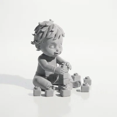 Em Bé Chơi Đồ Chơi Chibi – Figurine 3D Printable (STL)