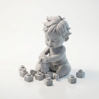 Em Bé Chơi Đồ Chơi Chibi – Figurine 3D Printable (STL)