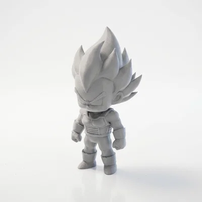 Tượng Chibi Vegeta Giận Dữ Dễ Thương – Mô Hình 3D Printable Sưu Tầm