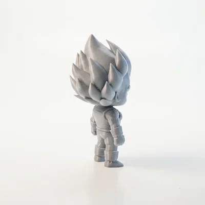 Tượng Chibi Vegeta Giận Dữ Dễ Thương – Mô Hình 3D Printable Sưu Tầm