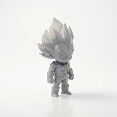 Tượng Chibi Vegeta Giận Dữ Dễ Thương – Mô Hình 3D Printable Sưu Tầm