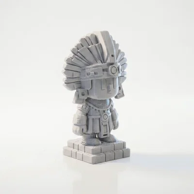 Tượng Chiến Binh Aztec Chibi Dễ Thương – Mô Hình Collectible 3D Printable