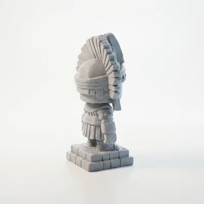 Tượng Chiến Binh Aztec Chibi Dễ Thương – Mô Hình Collectible 3D Printable