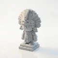Tượng Chiến Binh Aztec Chibi Dễ Thương – Mô Hình Collectible 3D Printable - Thumbnail 4