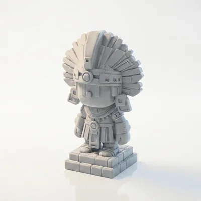 Tượng Chiến Binh Aztec Chibi Dễ Thương – Mô Hình Collectible 3D Printable