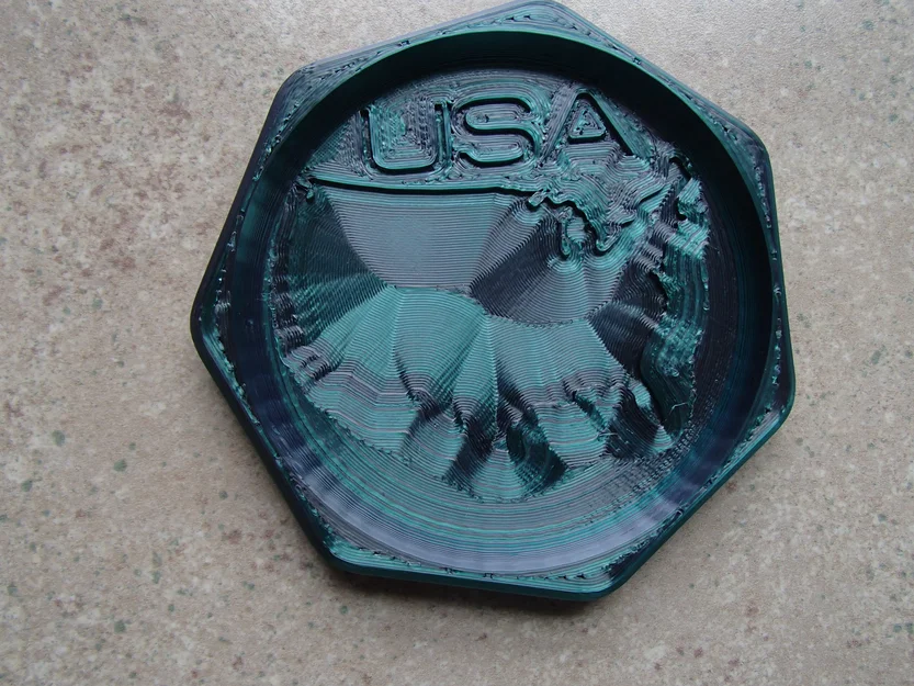 Miếng lót ly in 3D họa tiết bản đồ nước Mỹ (USA Coaster) - Image 1