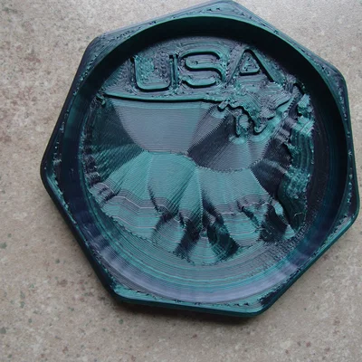 Miếng lót ly in 3D họa tiết bản đồ nước Mỹ (USA Coaster)